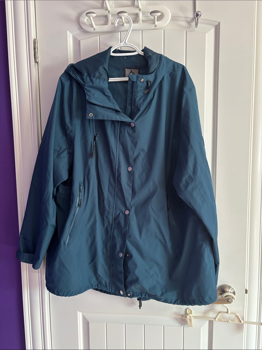 Teal Women's Hooded Jacket - Lightweight Weatherproof Coat